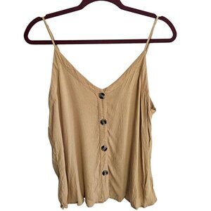Tan Button-Down Women's Top